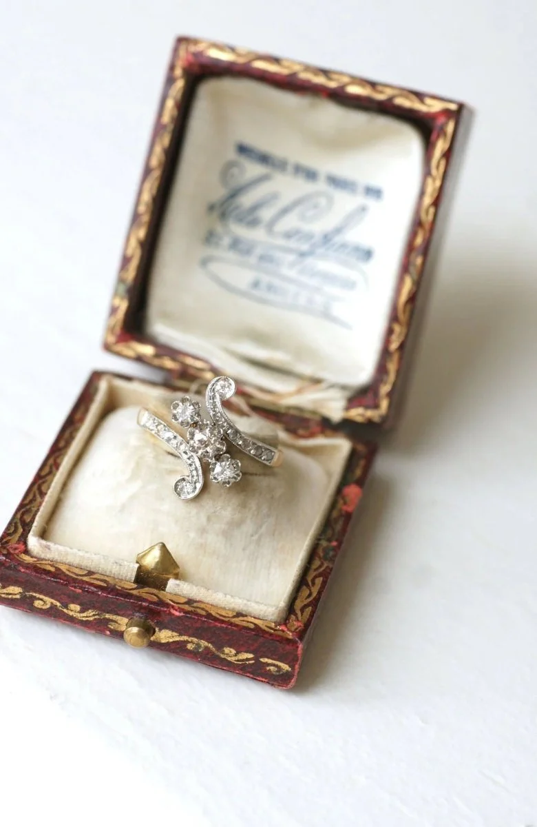 Bague Toi et Moi diamants sur or rose - Image 4