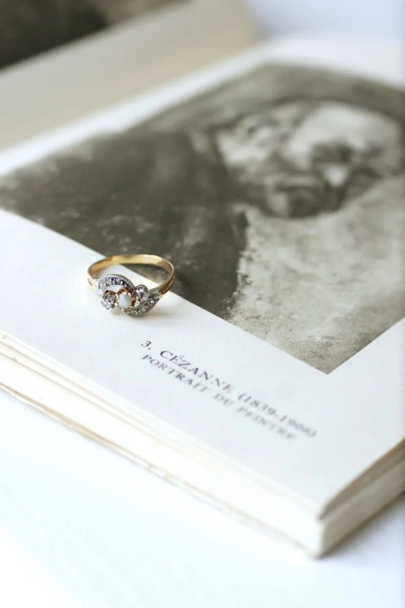 Bague Toi et Moi perle et diamants - Image 5