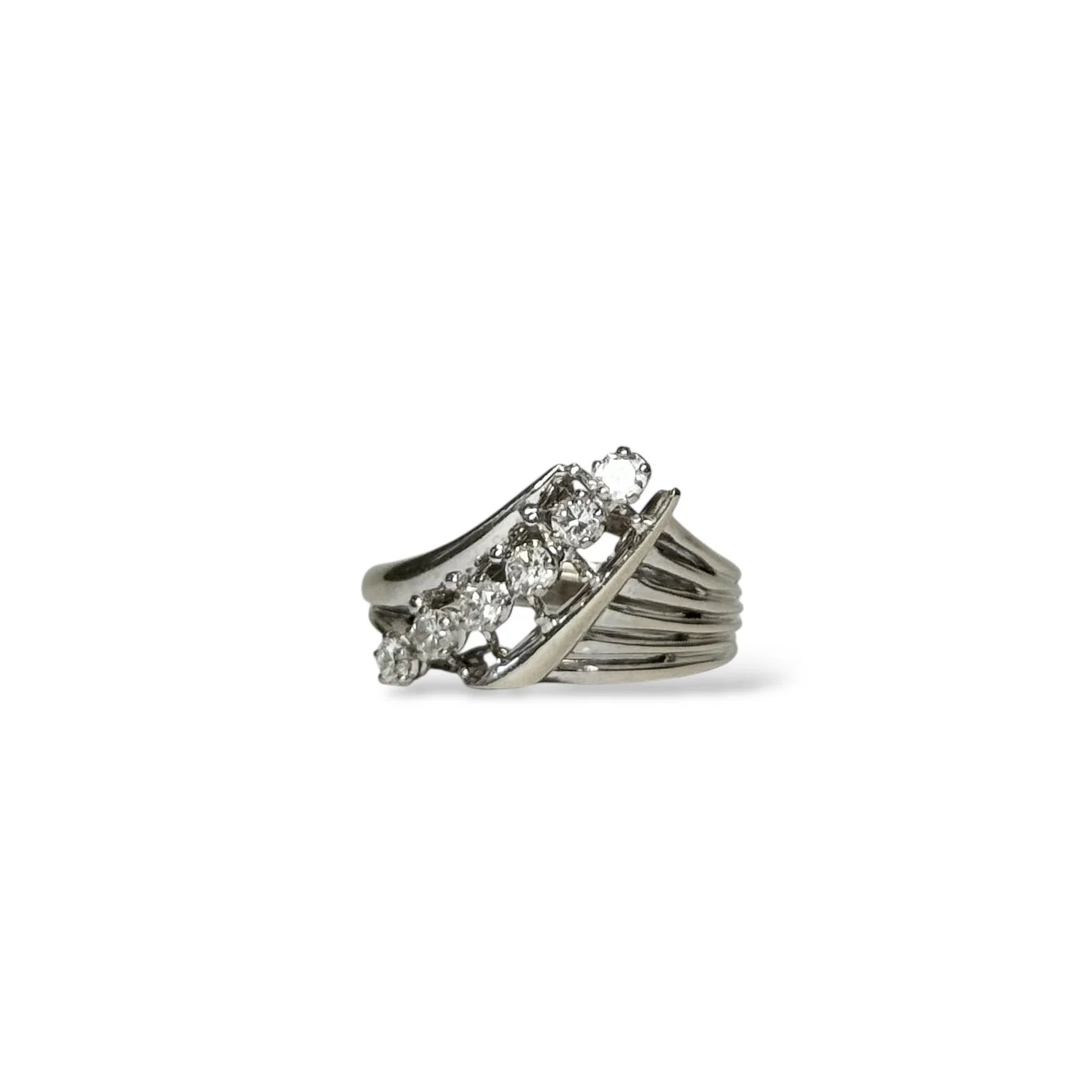 Bague Jonc en or blanc et diamants
