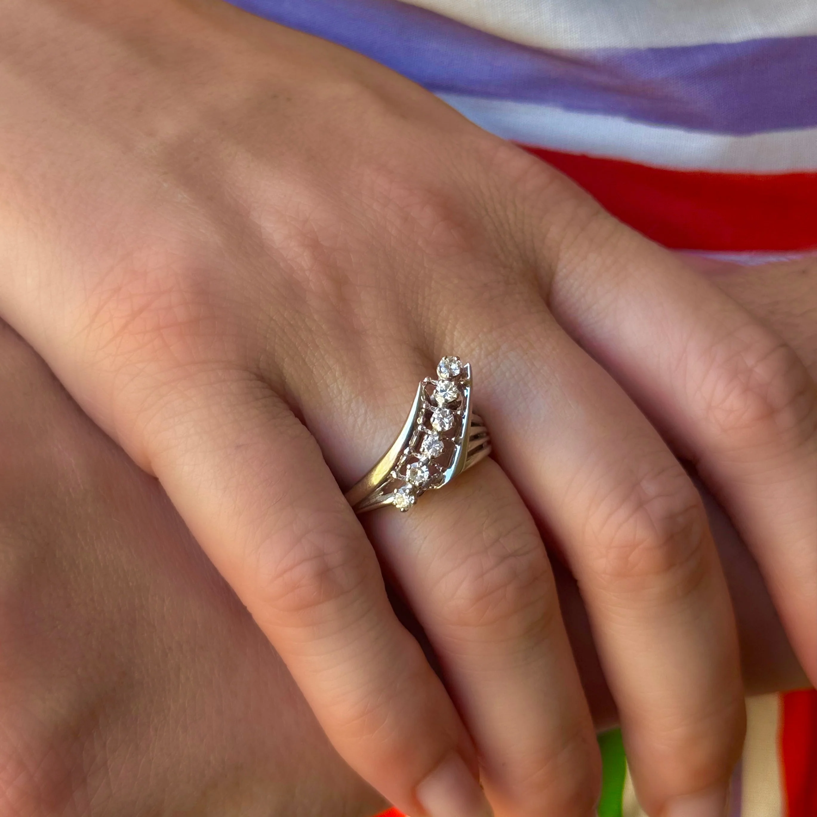 Bague Jonc en or blanc et diamants - Image 2