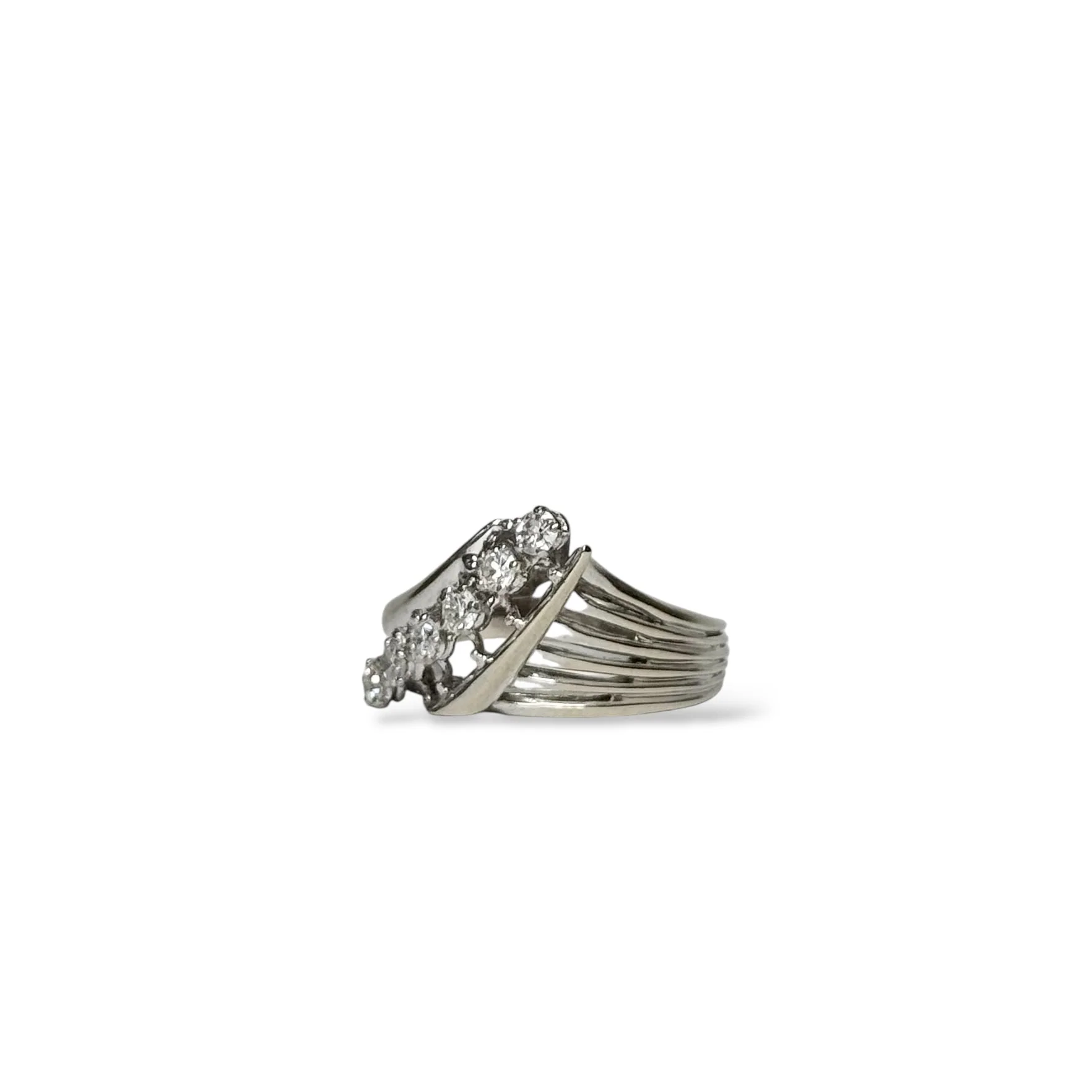 Bague Jonc en or blanc et diamants - Image 3