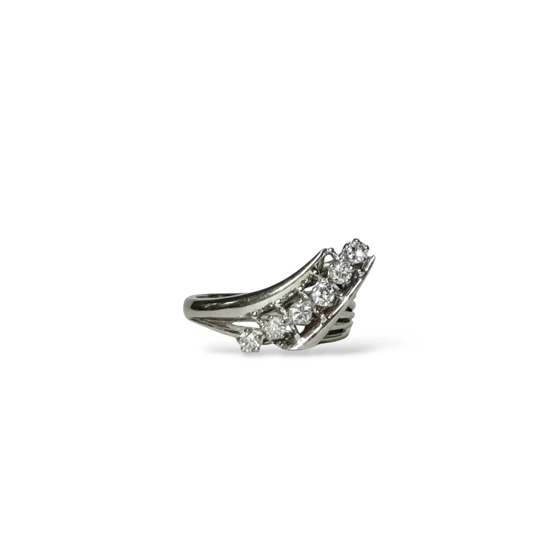 Bague Jonc en or blanc et diamants - Image 5