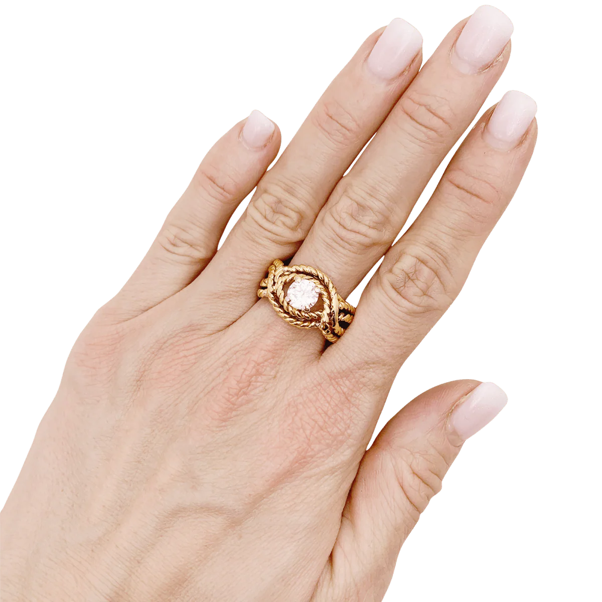 Bague en or jaune, or blanc et diamant - Image 2