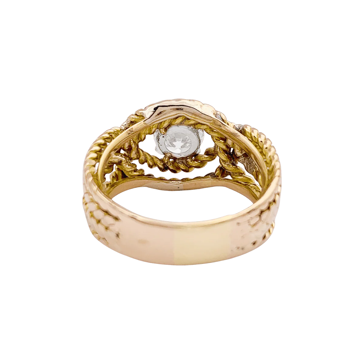 Bague en or jaune, or blanc et diamant - Image 4