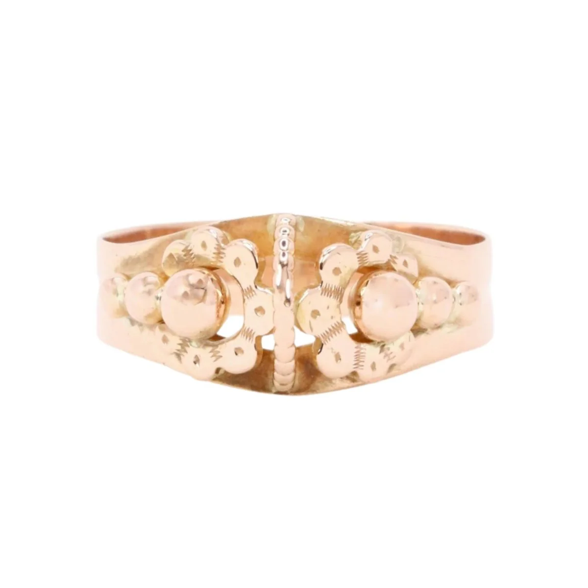 Bague "Fleur" Art Nouveau en or rose