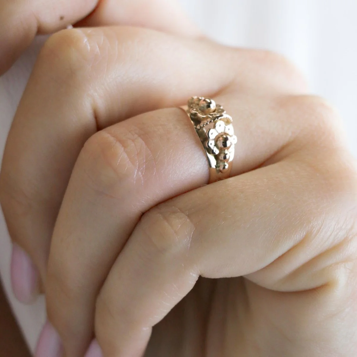 Bague "Fleur" Art Nouveau en or rose - Image 2
