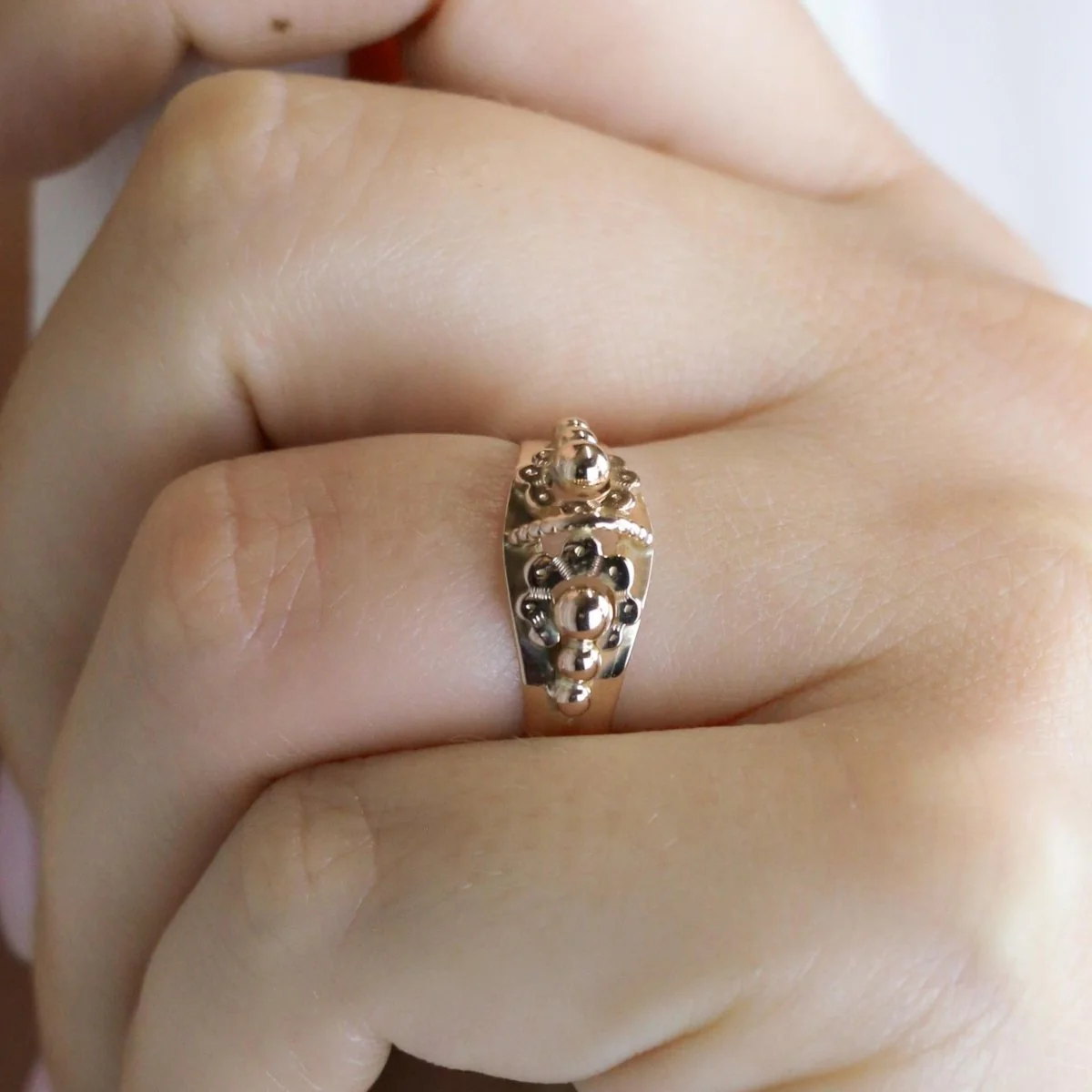 Bague "Fleur" Art Nouveau en or rose - Image 9