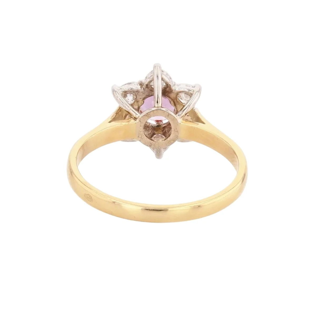 Bague Marguerite en or jaune, or blanc, saphir et diamants - Image 3