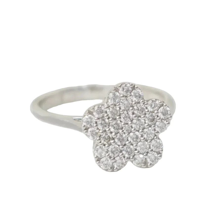 Bague Marguerite en or blanc et diamants - Image 3