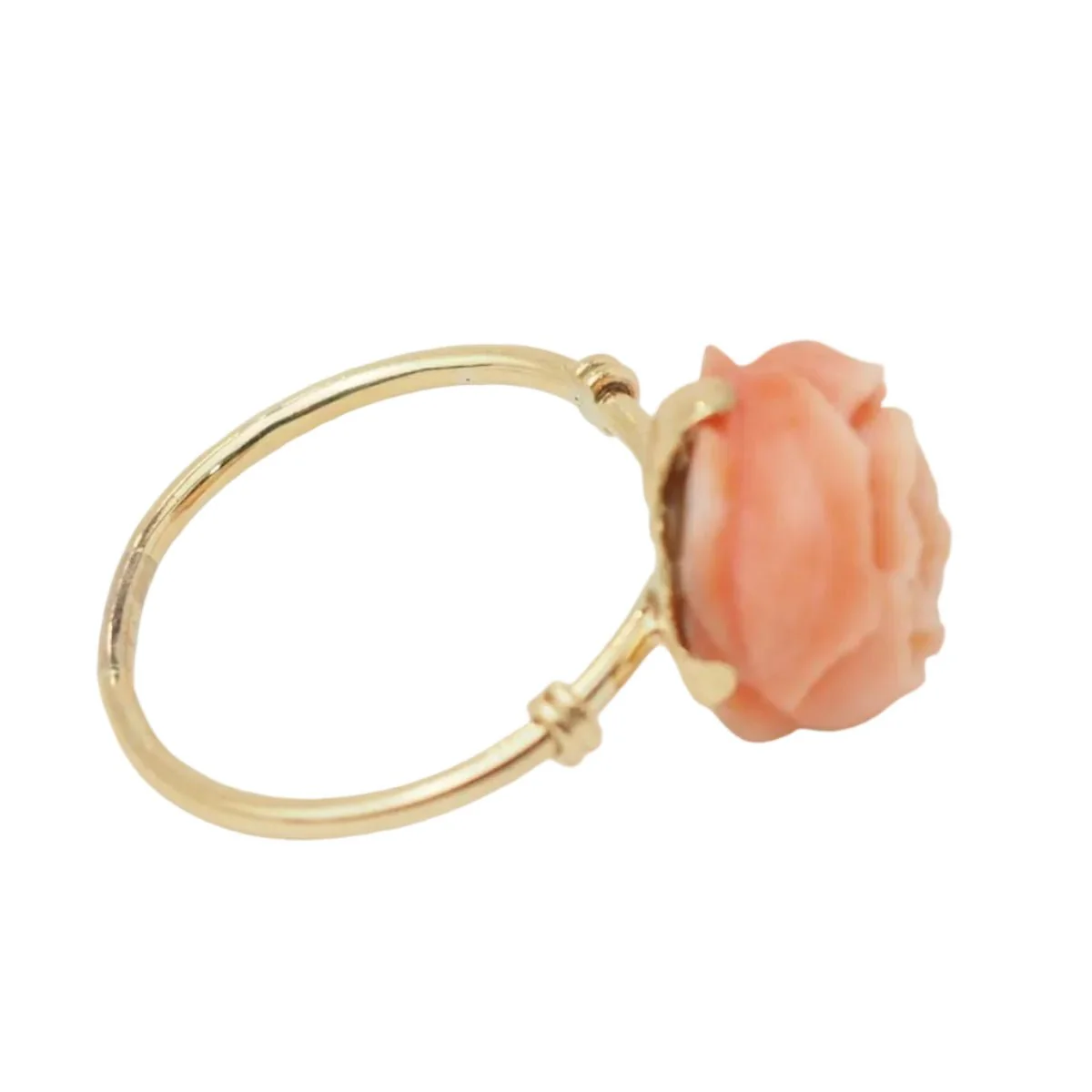 Bague en or jaune et corail - Image 5