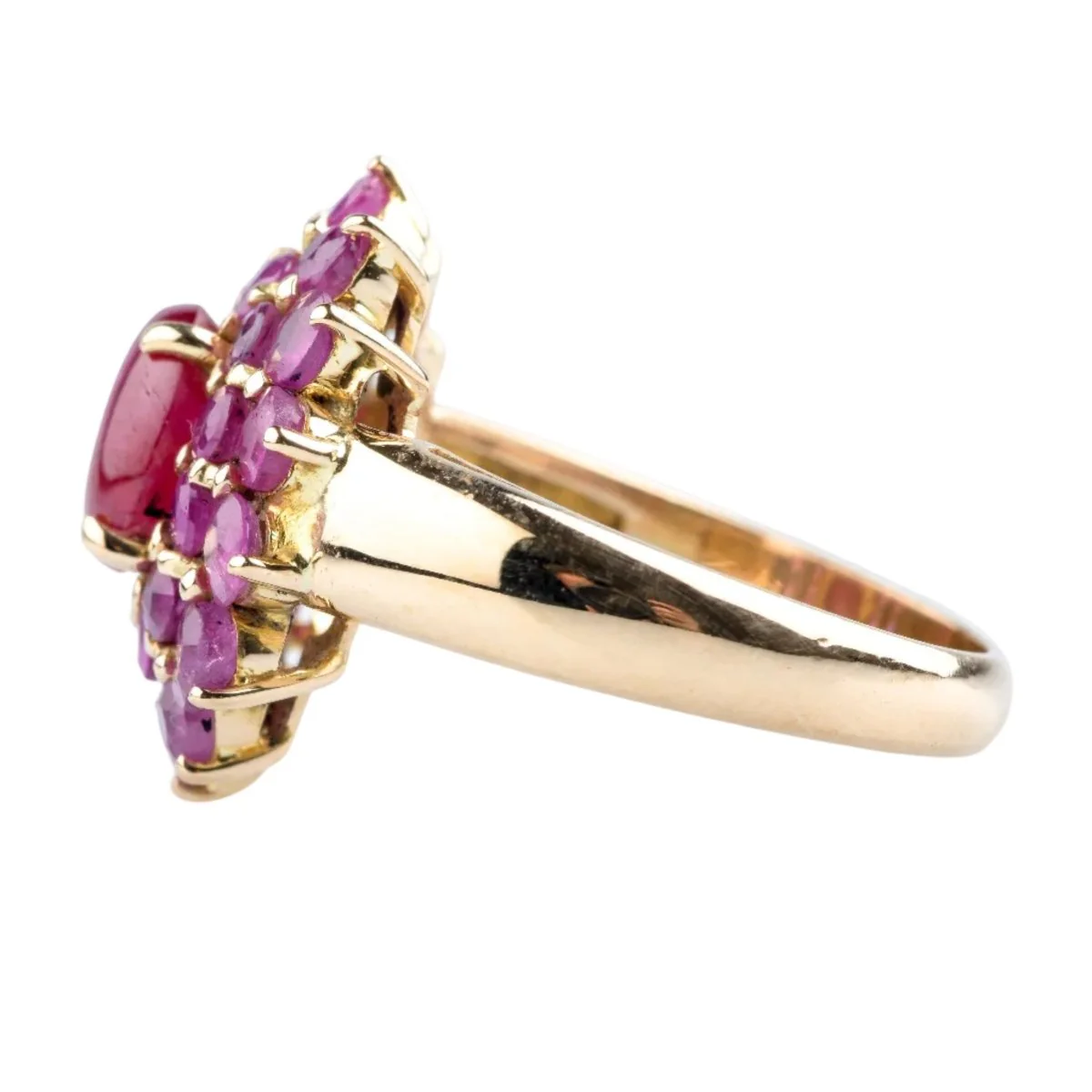Bague Entourage en or jaune et rubis - Image 3