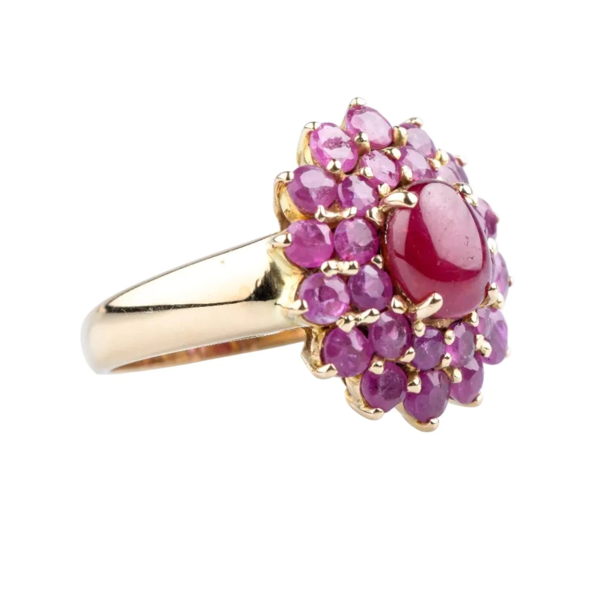 Bague Entourage en or jaune et rubis - Image 5