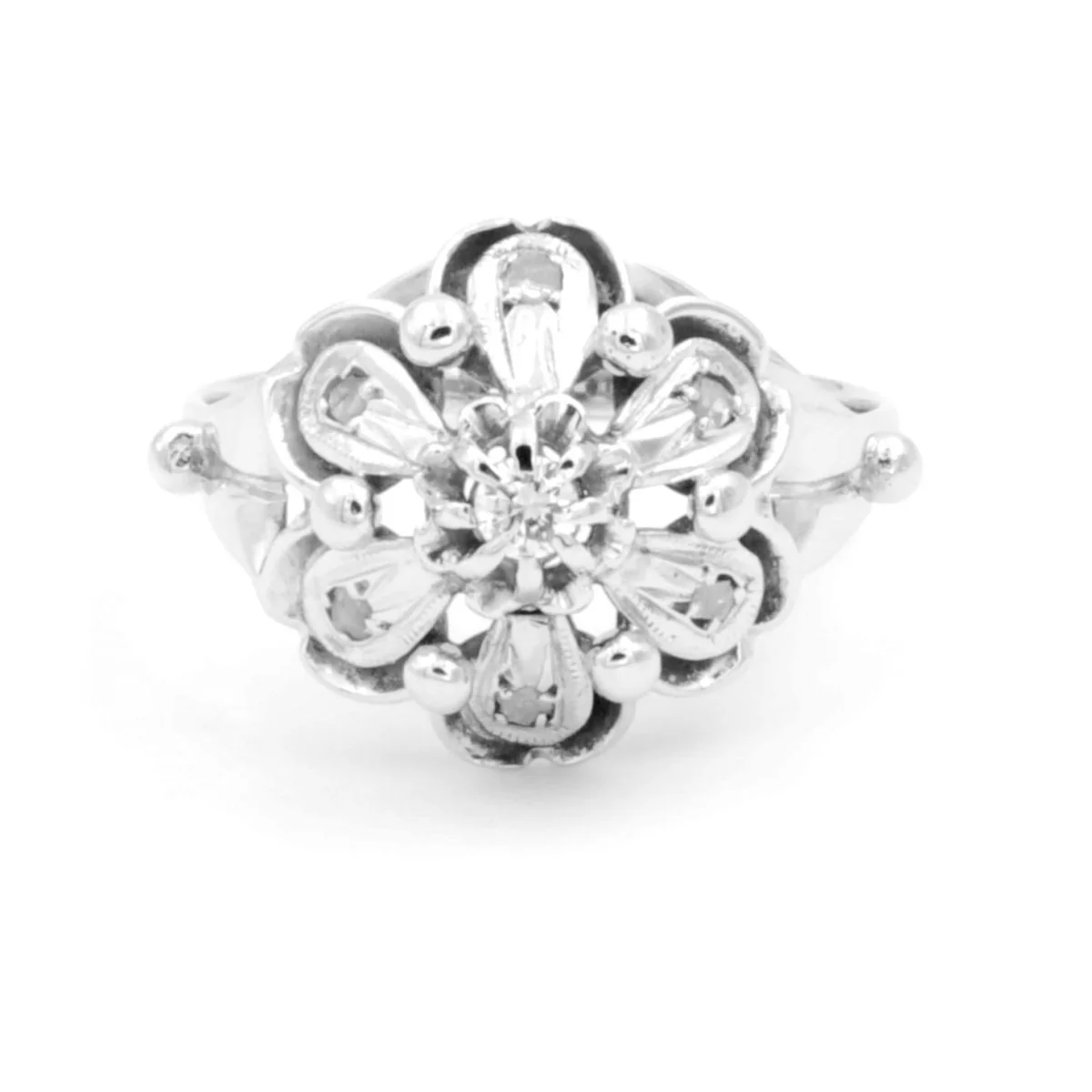 Bague Fleur Or blanc Diamant