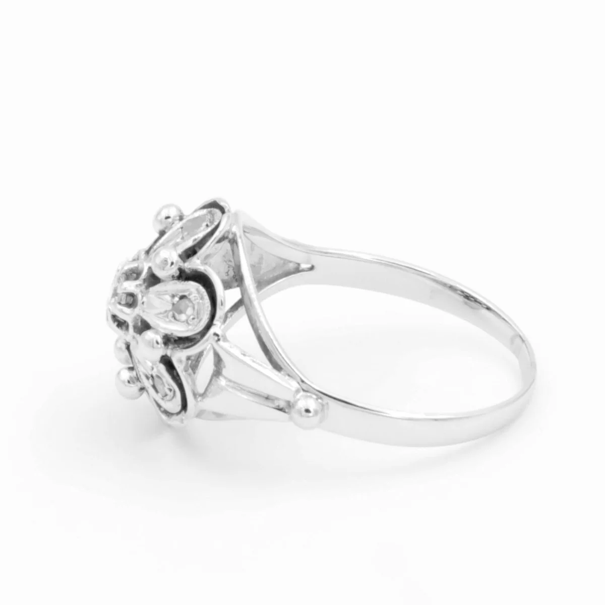 Bague Fleur Or blanc Diamant - Image 4