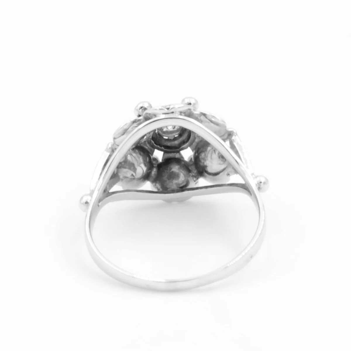 Bague Fleur Or blanc Diamant - Image 5