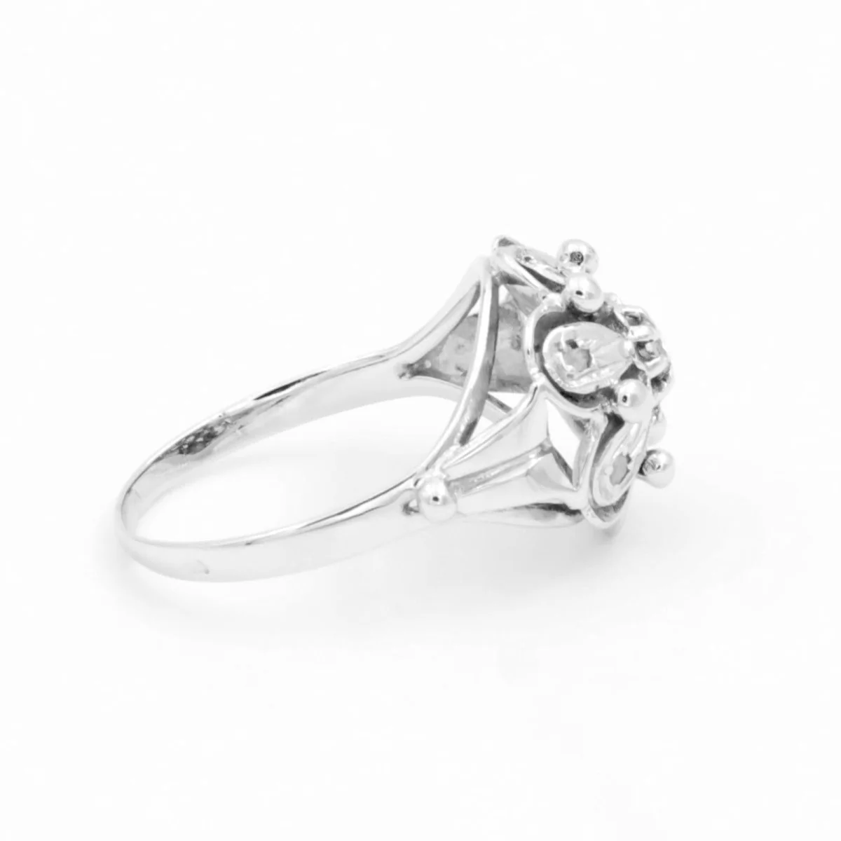 Bague Fleur Or blanc Diamant - Image 6