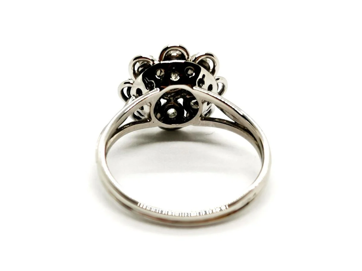 Bague Fleur Or blanc Diamant - Image 4
