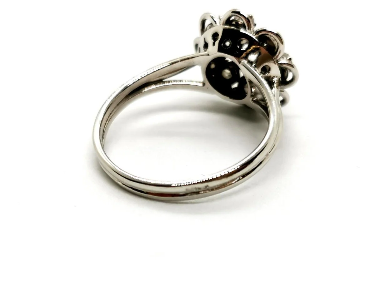 Bague Fleur Or blanc Diamant - Image 5