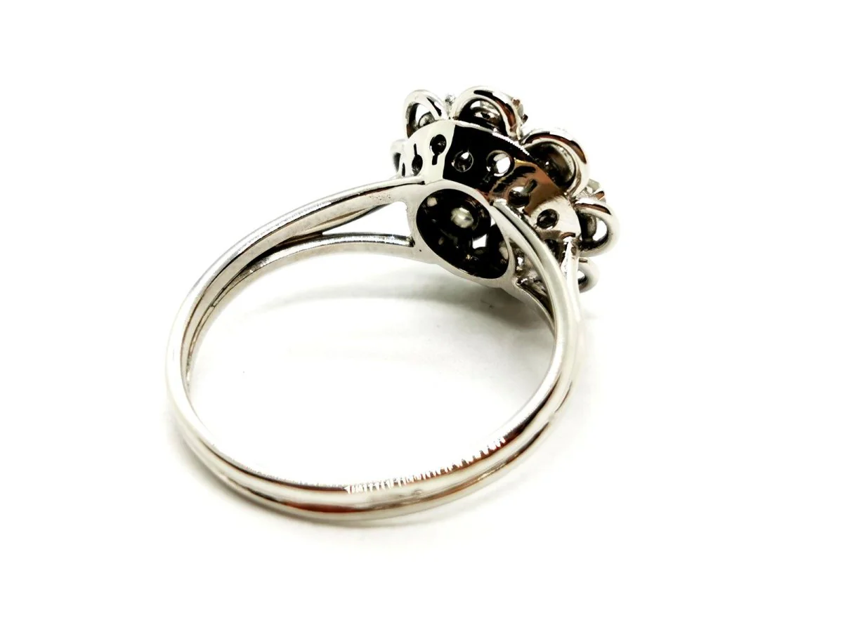 Bague Fleur Or blanc Diamant - Image 6