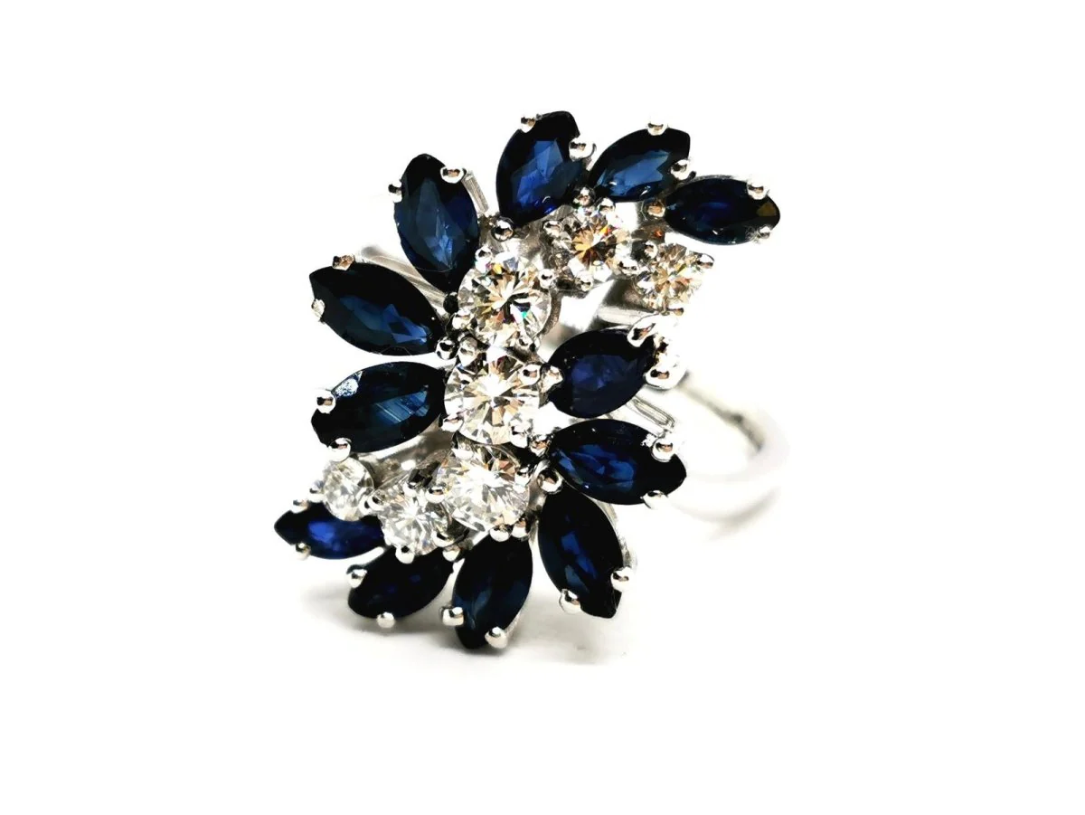Bague Fleur Or blanc Diamant - Image 3