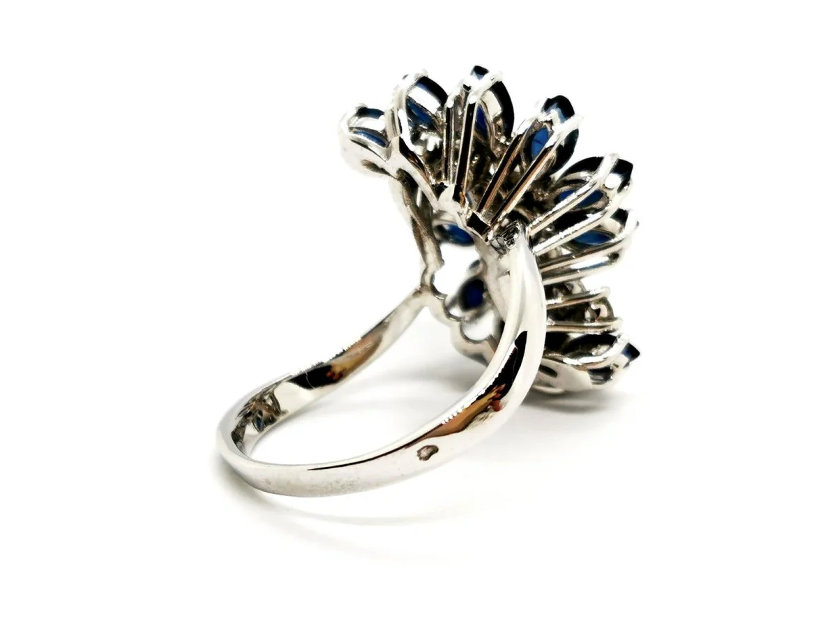 Bague Fleur Or blanc Diamant - Image 4