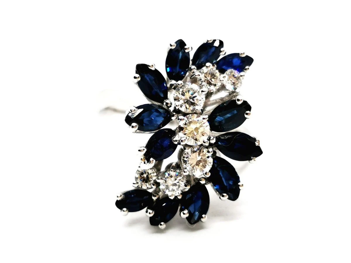Bague Fleur Or blanc Diamant - Image 6