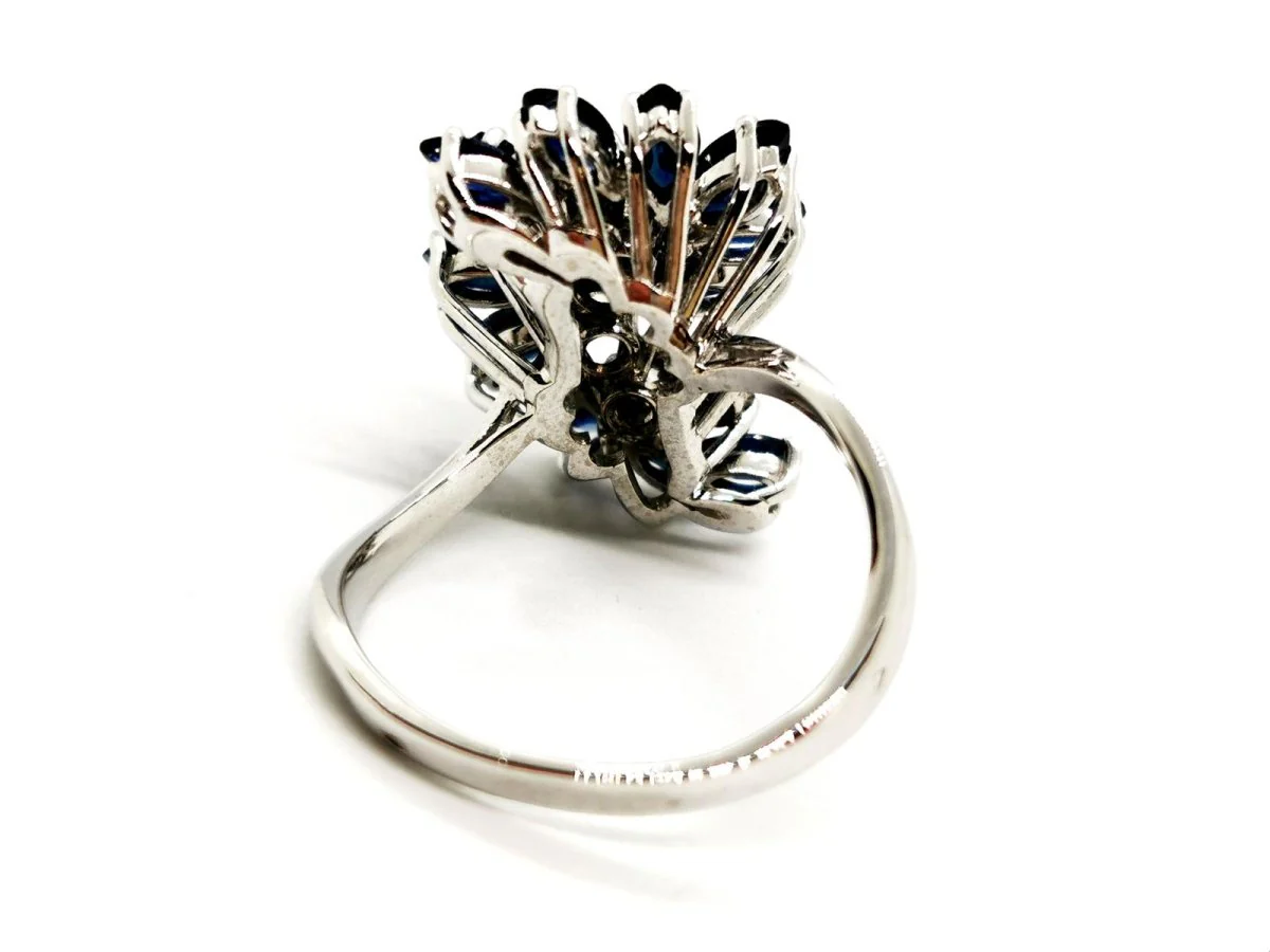 Bague Fleur Or blanc Diamant - Image 8