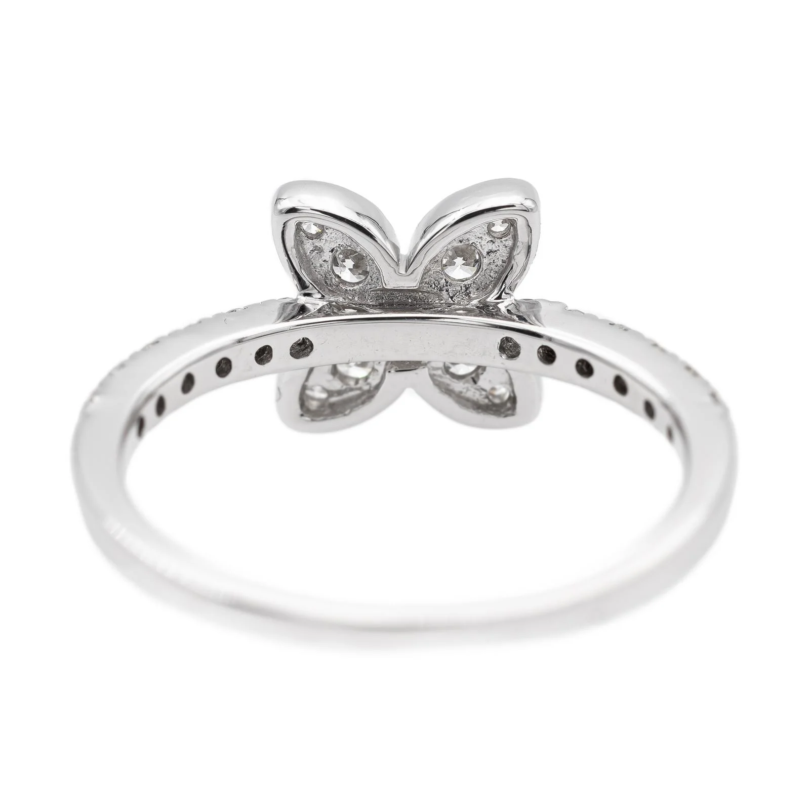 Bague Fleur Or blanc Diamant - Image 4