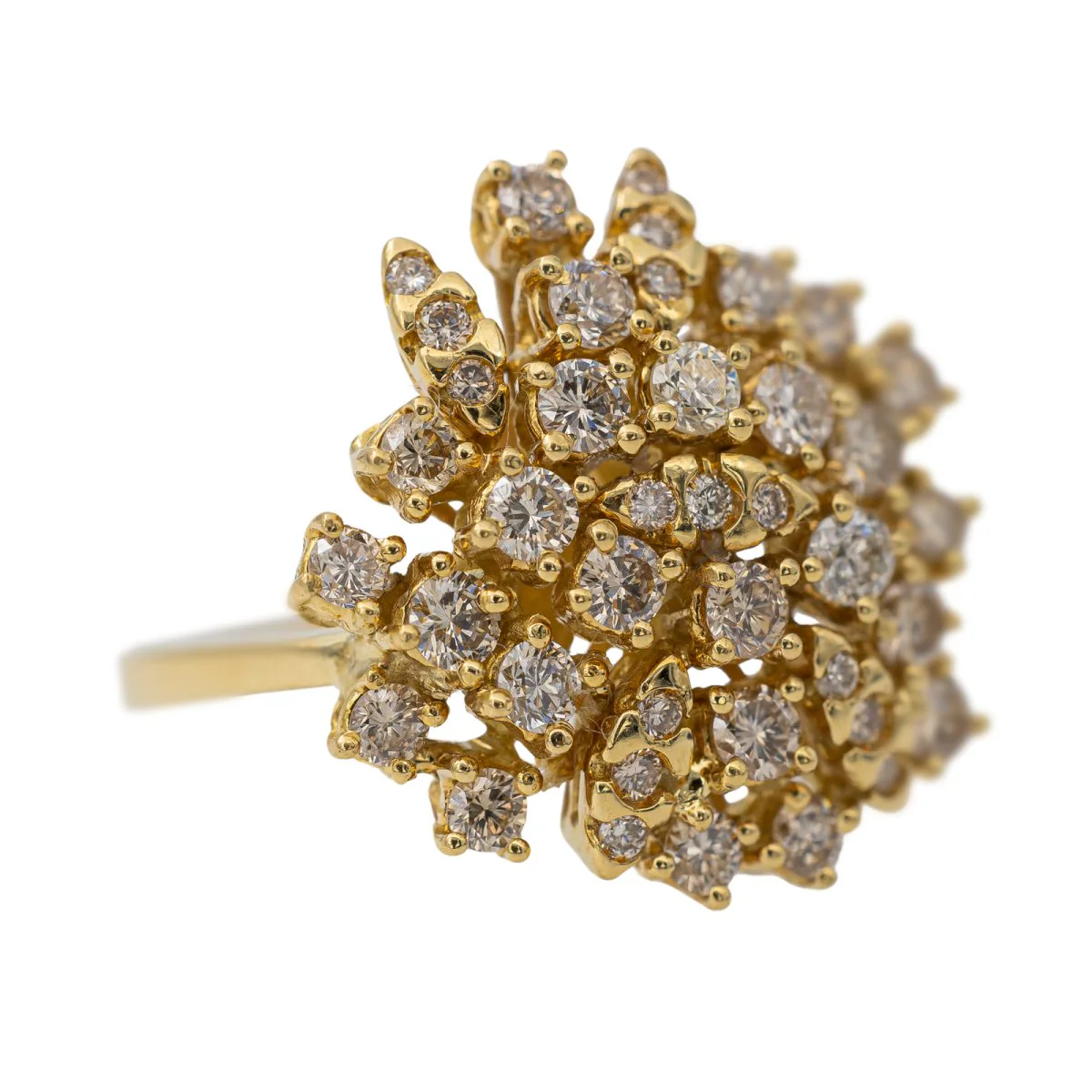 Bague Fleur en or jaune et diamants - Image 7