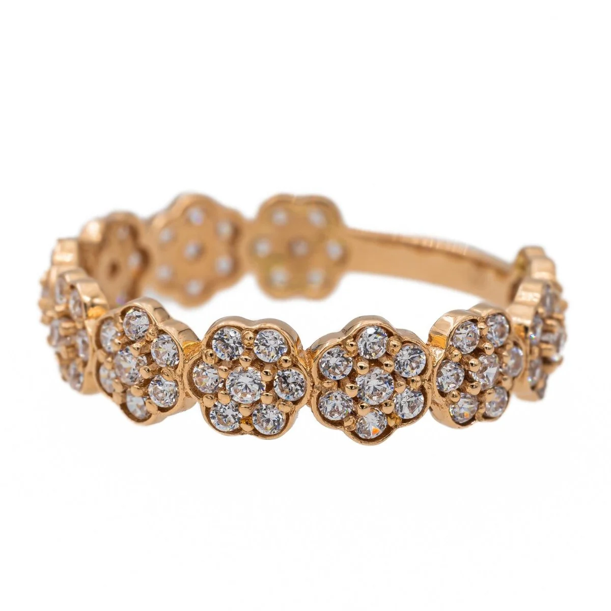 Bague Fleur Or rose Diamant - Image 3