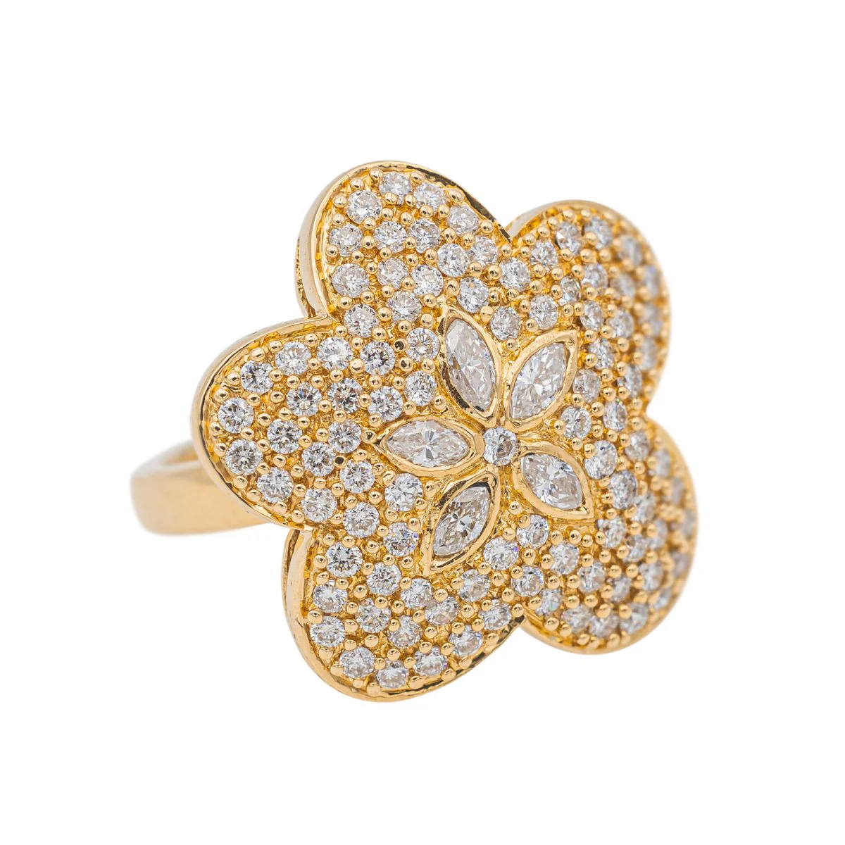 Bague Fleur en or rose et diamant - Image 6