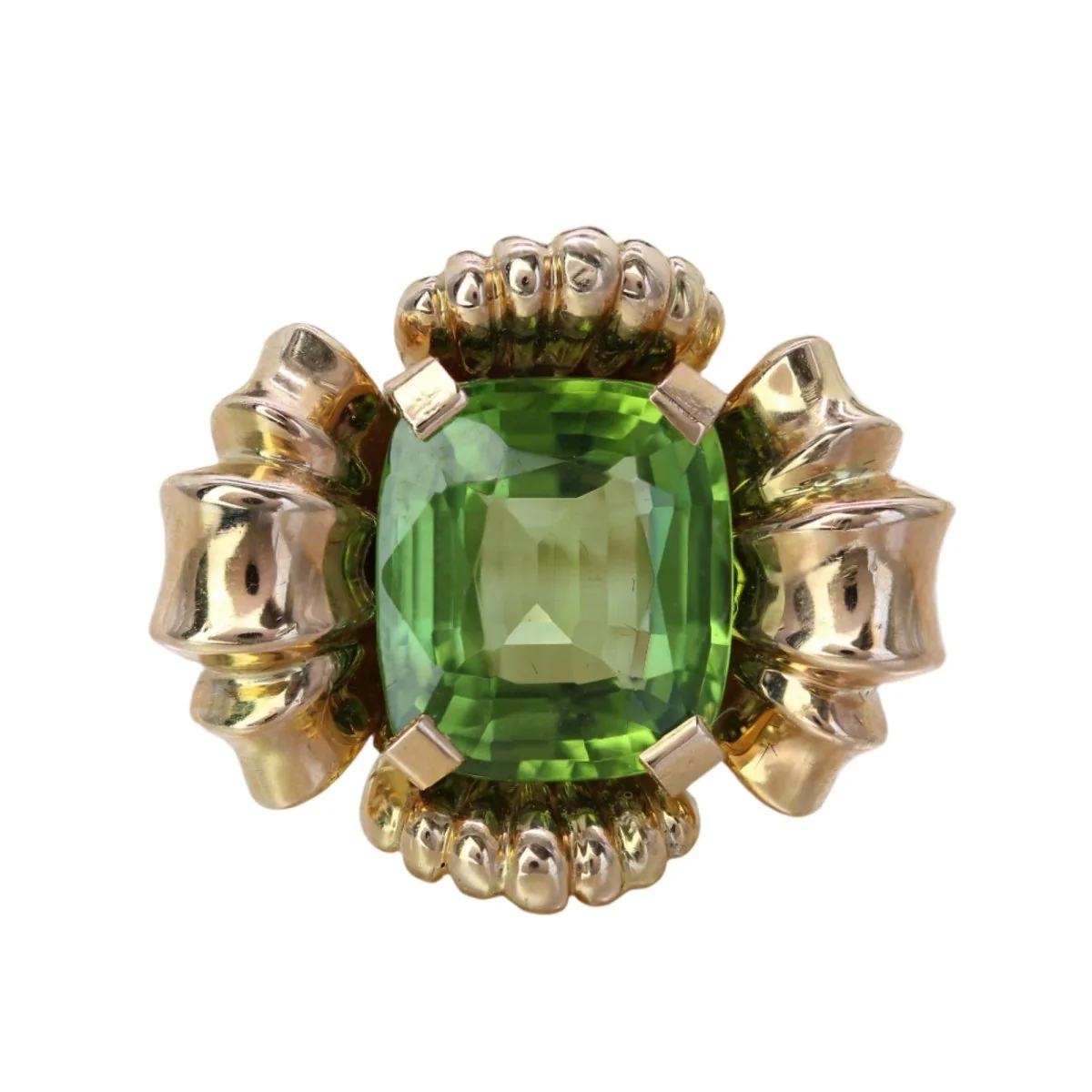 Bague Cocktail en or rose et péridot