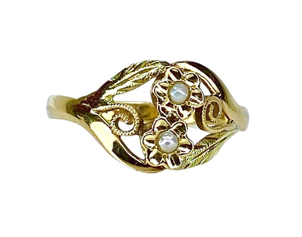 Bague Fleurettes en or et perles de culture - Image 11