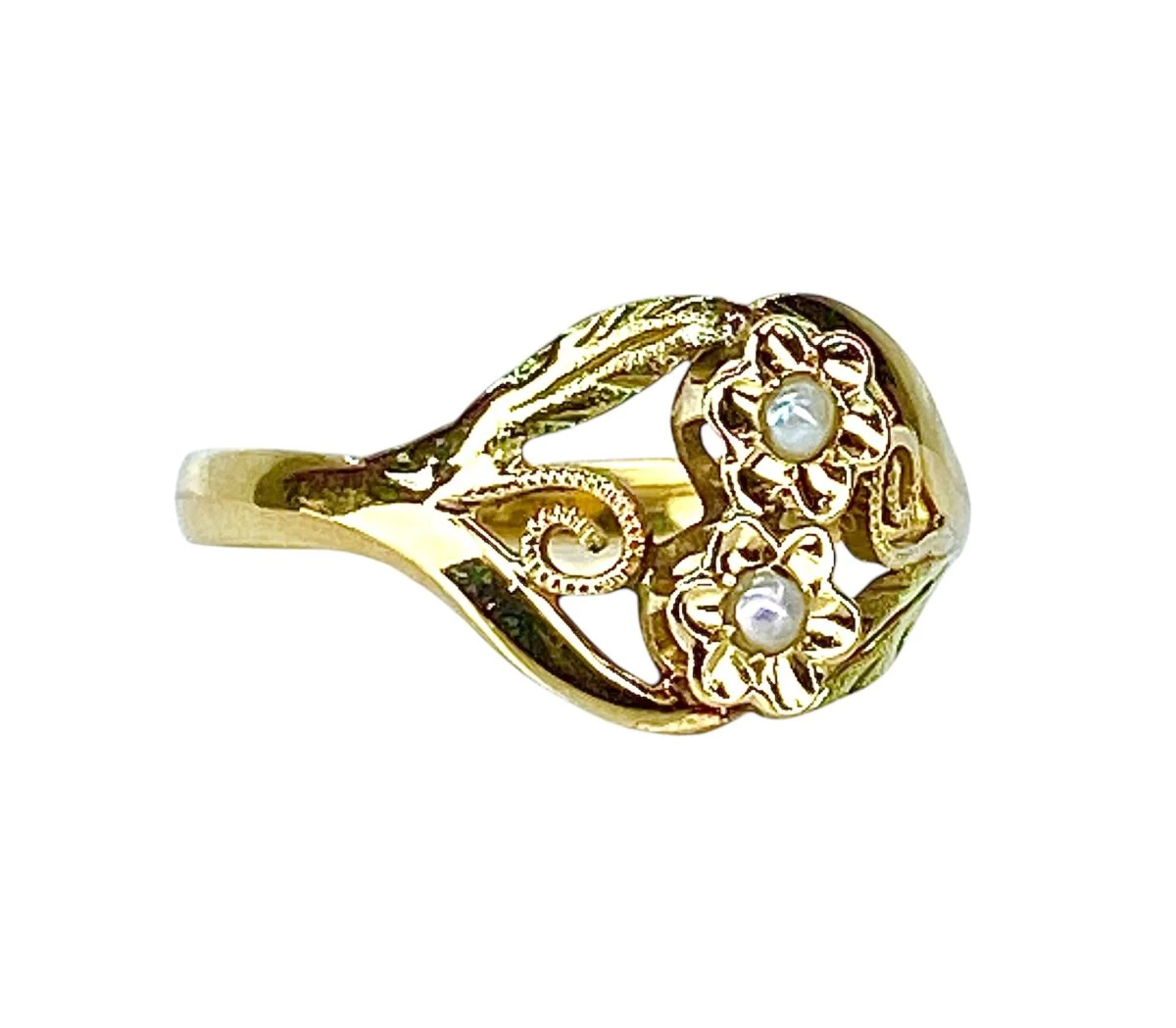 Bague Fleurettes en or et perles de culture - Image 13