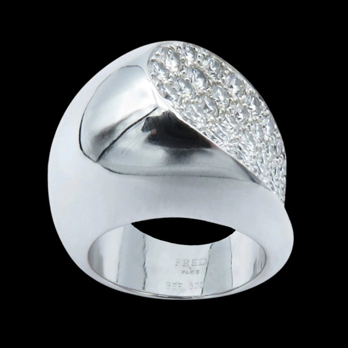 Bague Pavée FRED "Candy" en or gris et diamants - Image 5