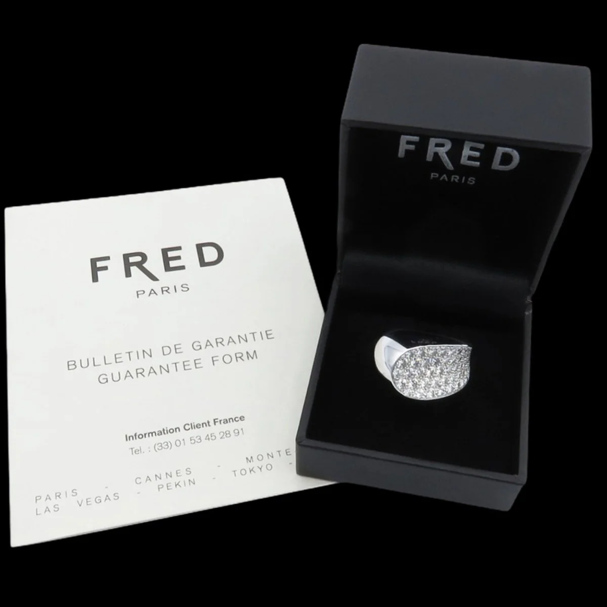 Bague Pavée FRED "Candy" en or gris et diamants - Image 7