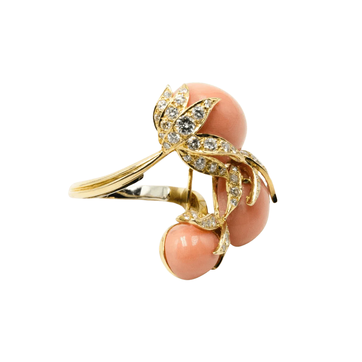 Bague FRED en or jaune, corail et diamants - Image 3