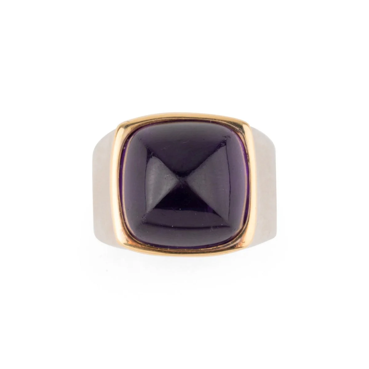 Bague FRED "Pain de sucre" en or jaune, or blanc et améthyste - Image 3