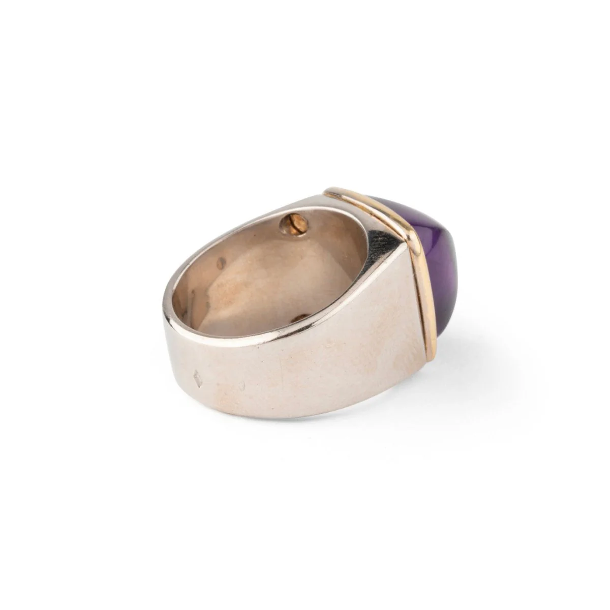 Bague FRED "Pain de sucre" en or jaune, or blanc et améthyste - Image 4