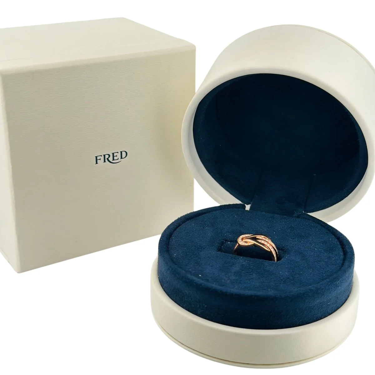 Bague FRED en or rose et diamants - Image 2
