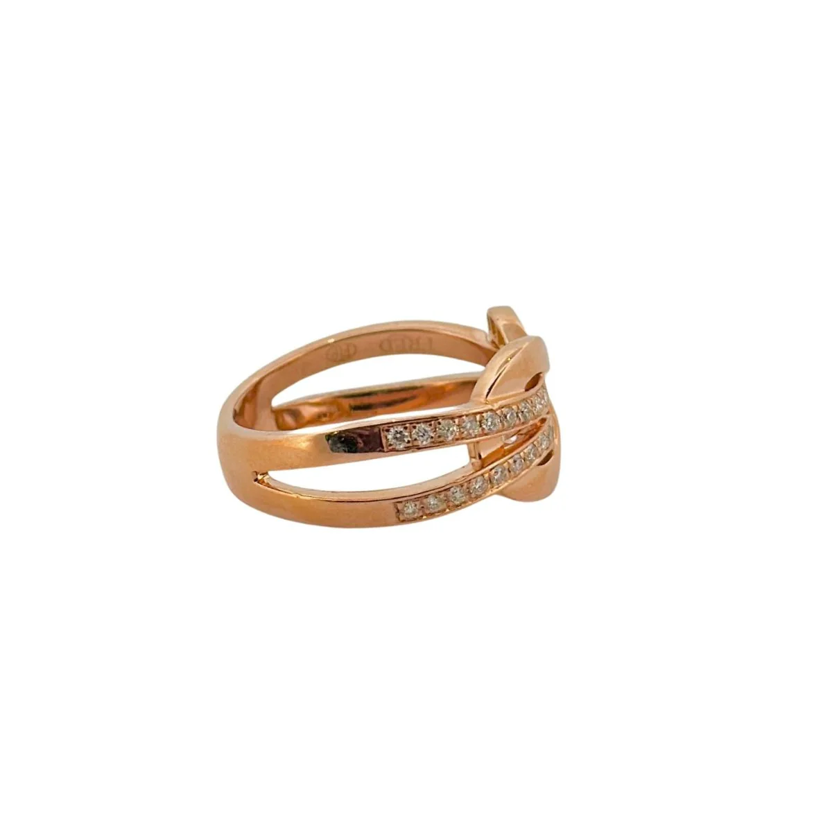 Bague FRED en or rose et diamants - Image 3