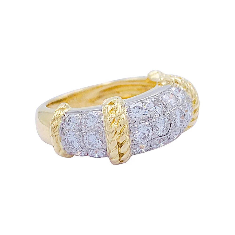 Bague Fred, "Isaure", or jaune, platine, diamants - Image 2