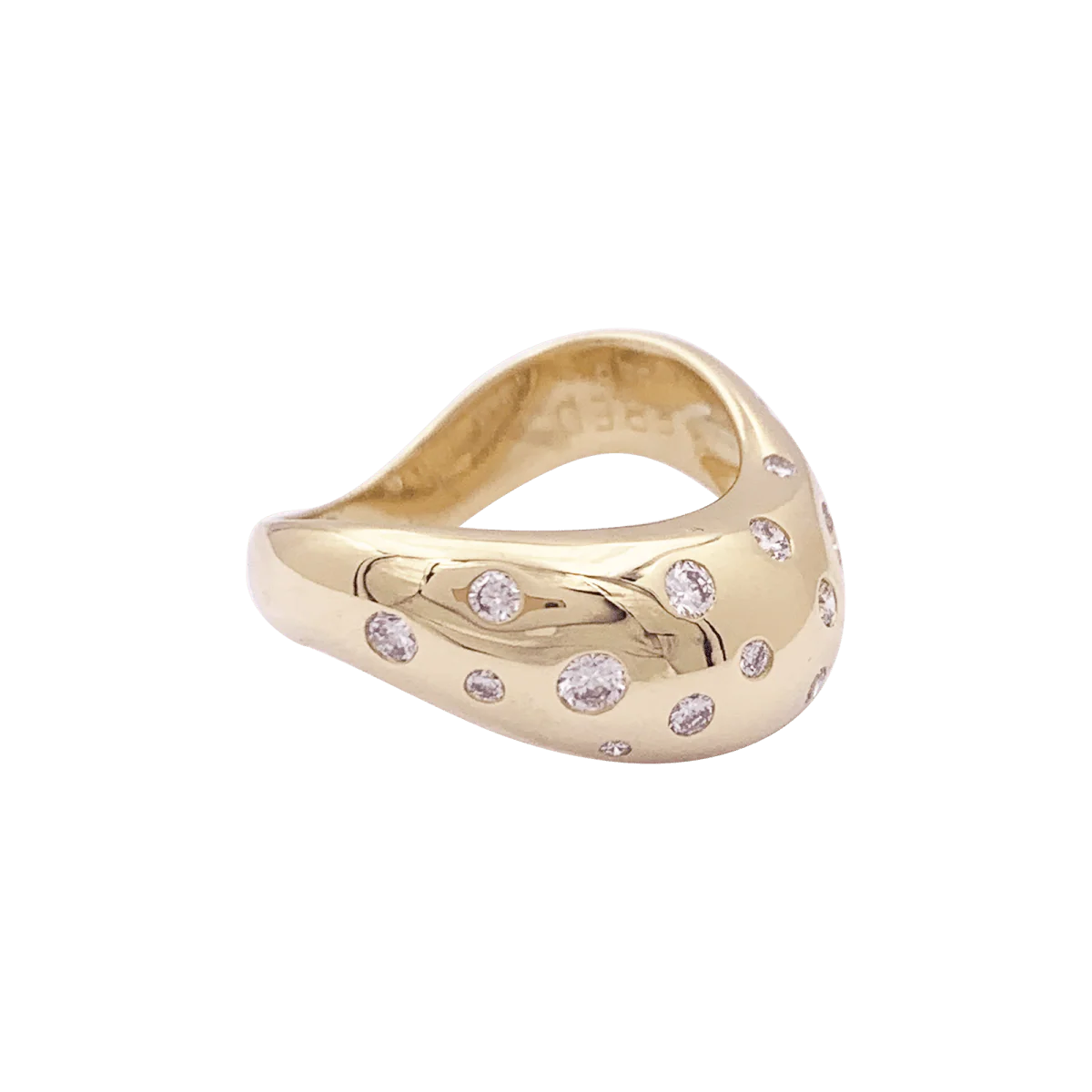 Bague Fred Mouvementée en or jaune diamants - Image 4
