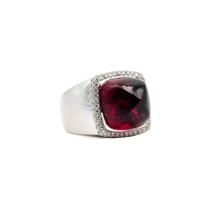 Bague FRED "Pain de sucre" en or blanc, tourmaline rose et diamants - Image 3