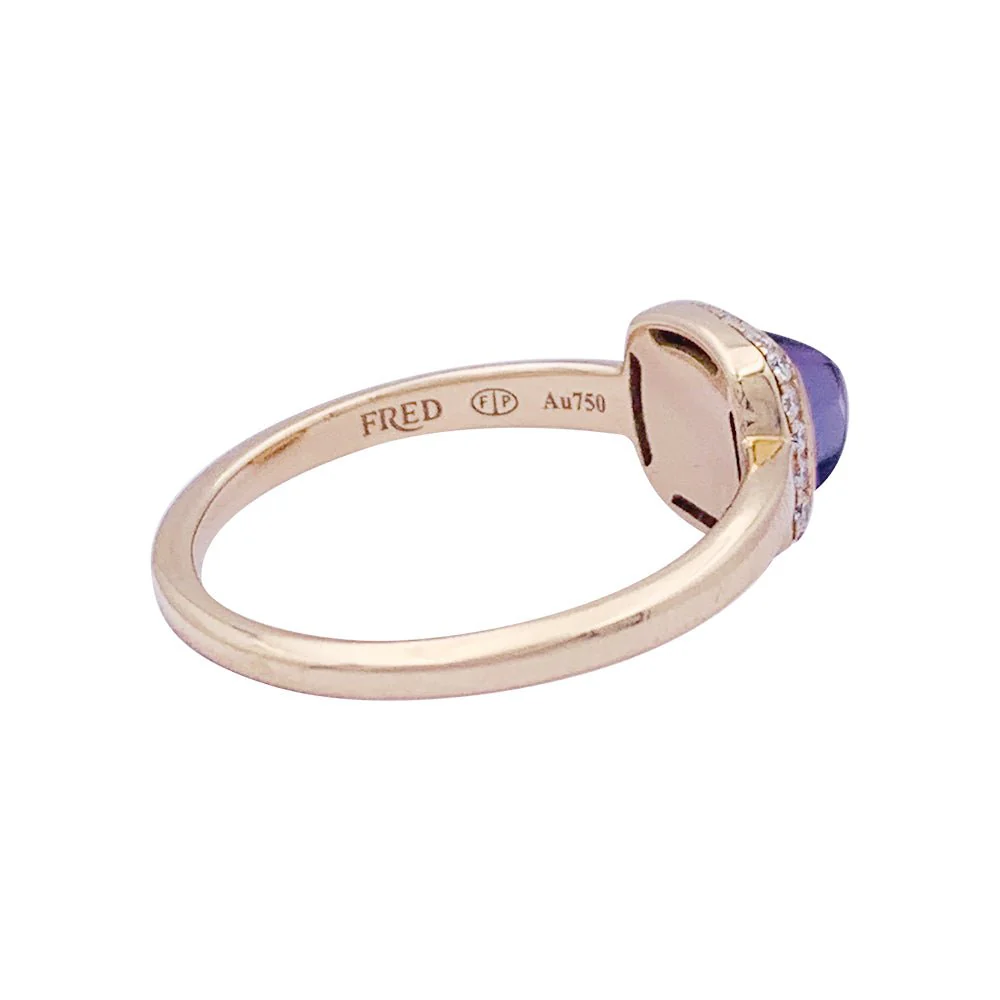 Bague Fred "Pain de sucre" or rose, diamants, améthyste. - Image 2