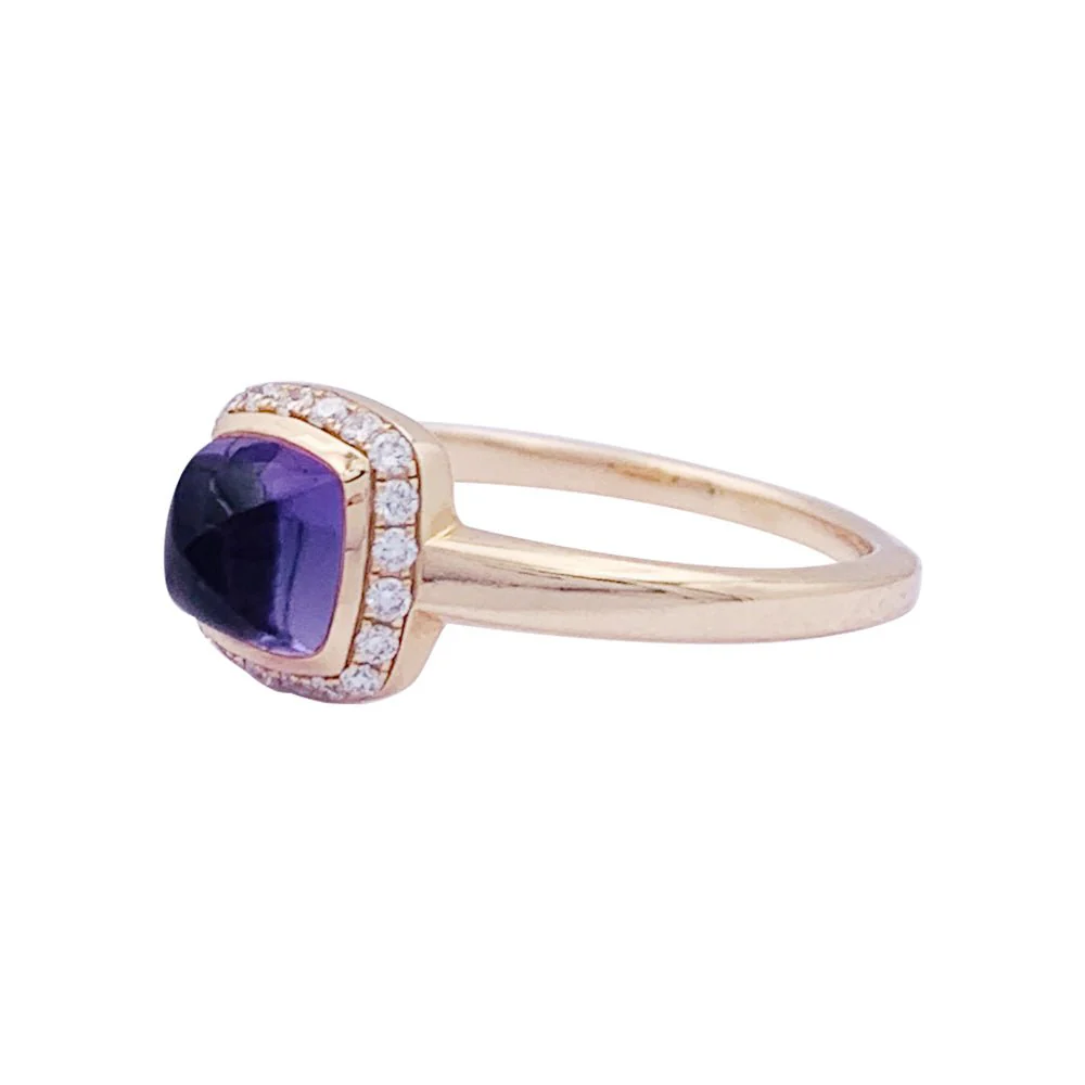 Bague Fred "Pain de sucre" or rose, diamants, améthyste. - Image 3