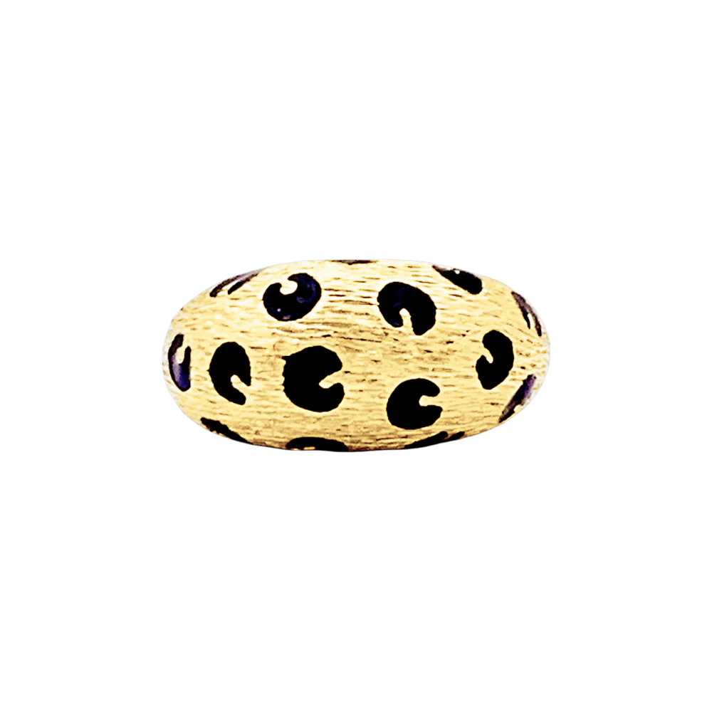 Bague Dôme FRED "Léopard" en or jaune et émail noir