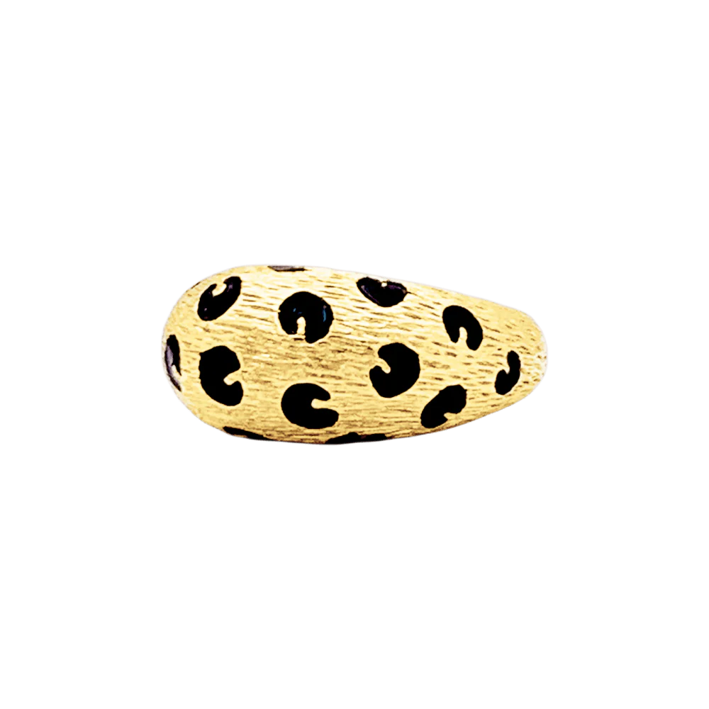 Bague Dôme FRED "Léopard" en or jaune et émail noir - Image 3