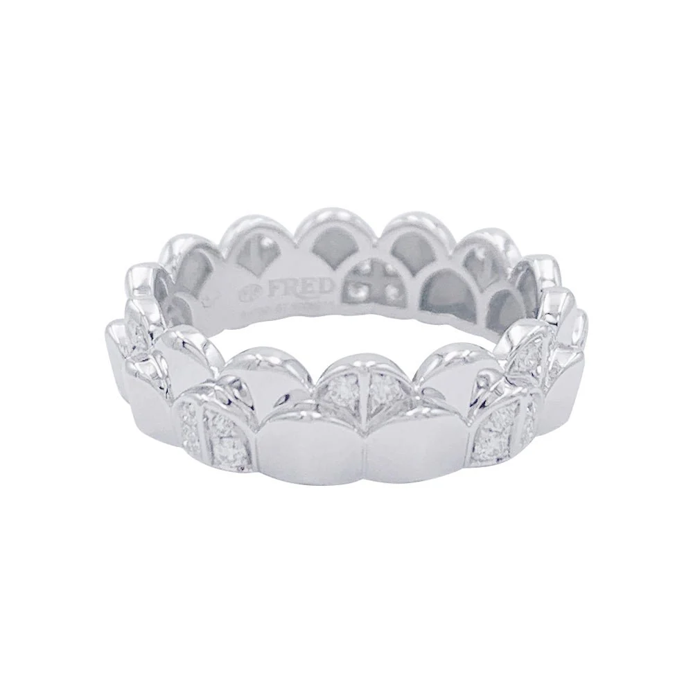 Bague Fred, "Une Ile d'or", or blanc, diamants - Image 3