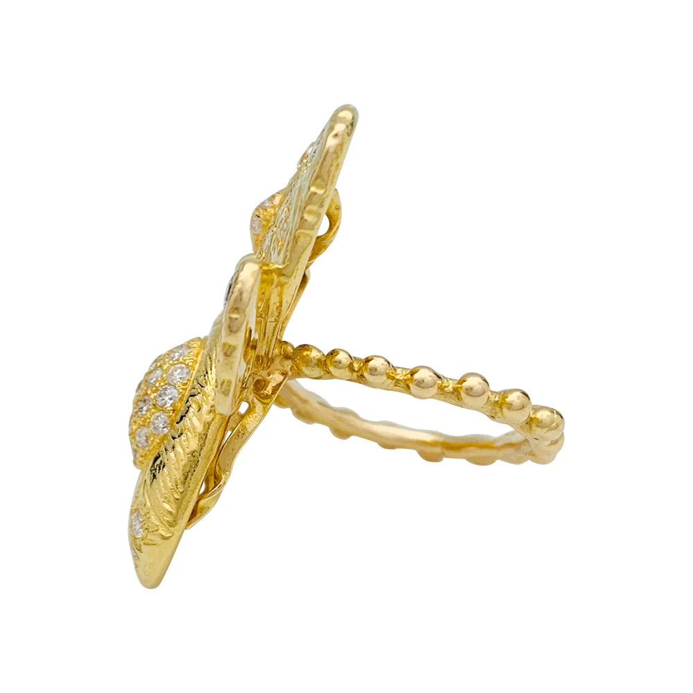 Bague GARNAZELLE "Papillon" en or jaune, diamants - Image 4